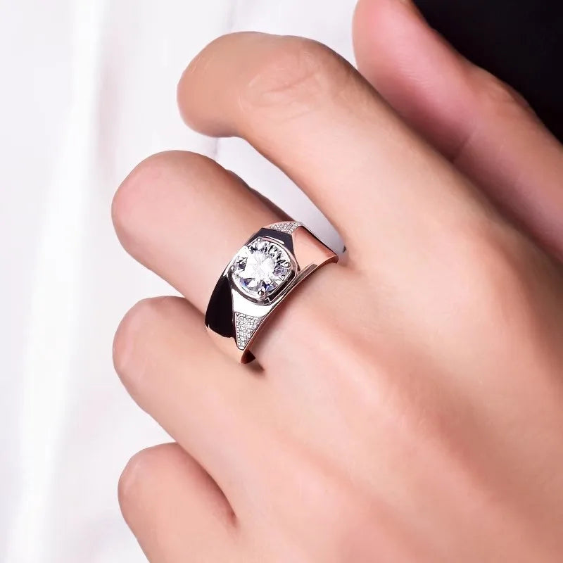 Huitan Women's Silver CZ Cubic Zirconia Wedding Ring | Size 5–14
