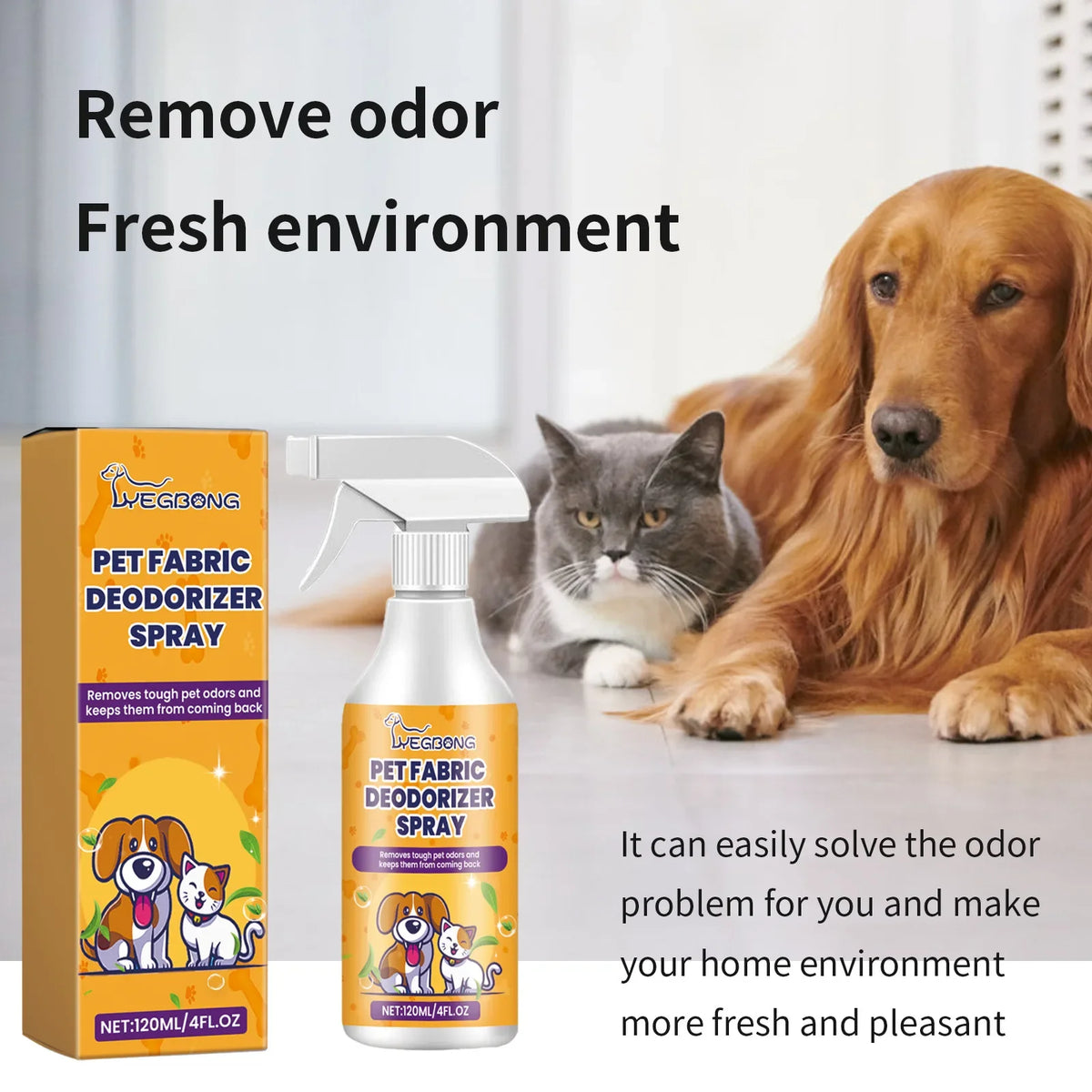 Pet Deodorant Spray – Dog & Cat Odor Eliminator 120ml