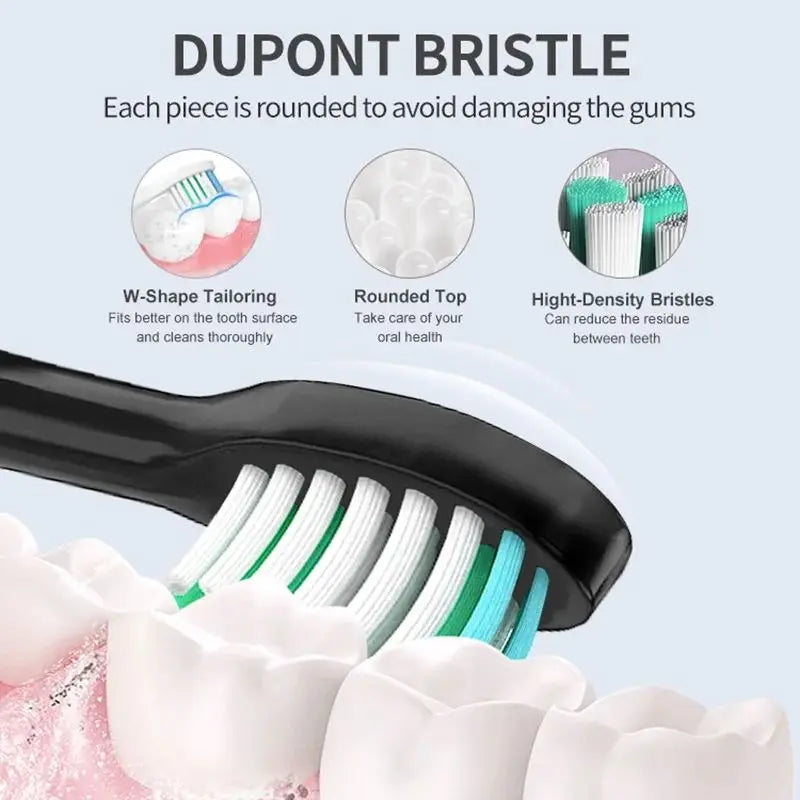 Sonic Electric Toothbrush IPX7 Rechargeable | 5 Modes, 8 Heads