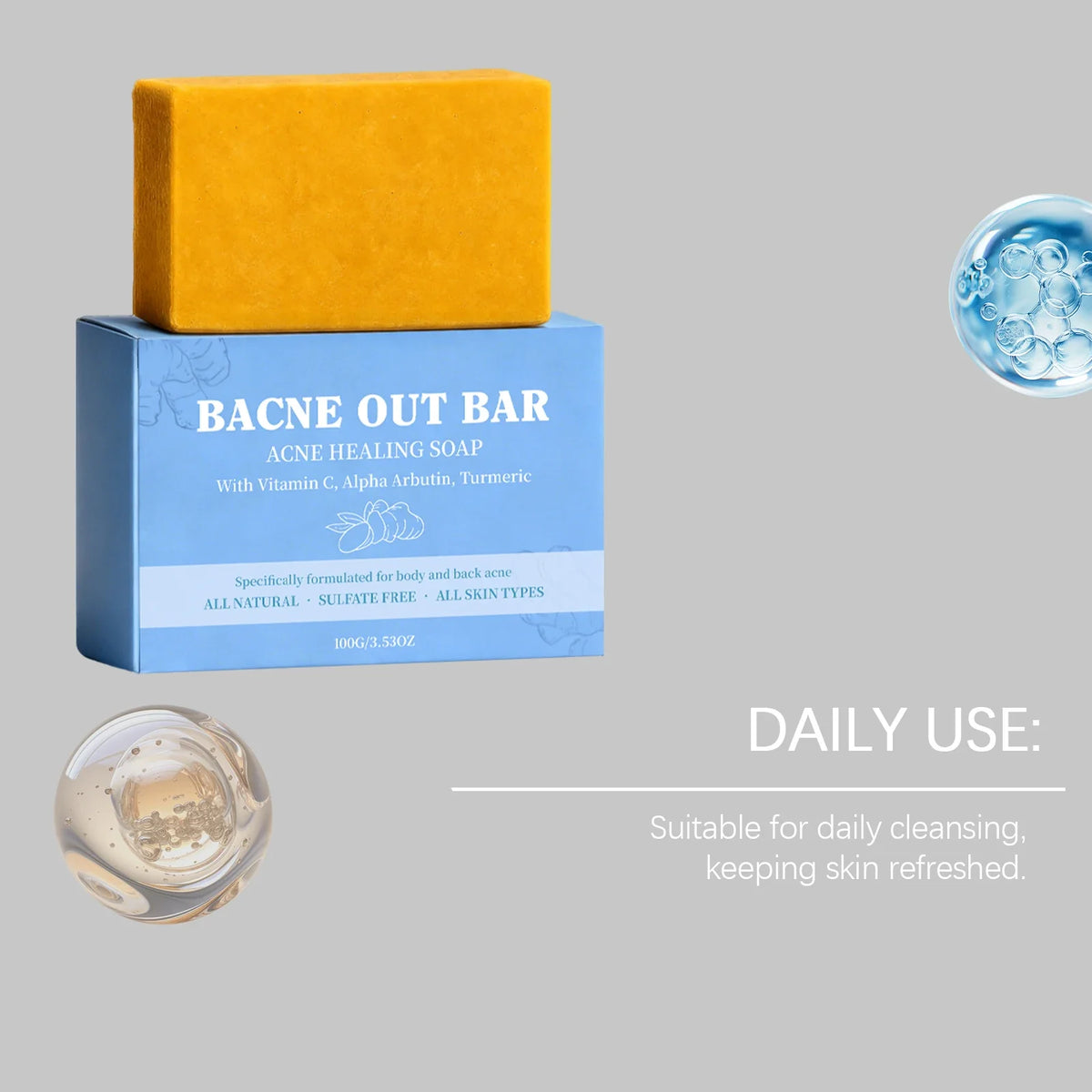 Natural Moisturizing Body Soap Bar – Brightening & Deep Clean 100g