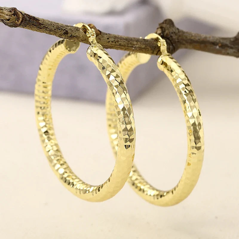 Huitan Big Circle Hoop Earrings – Sparkling Women's Jewelry
