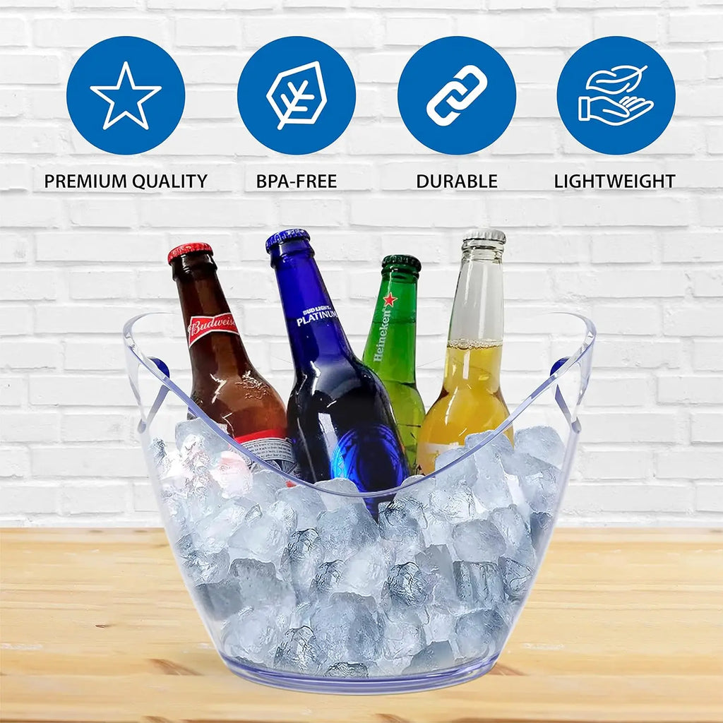 4 Unbrekable Beverage Tubs Parties Plastic Ice Bucket Cocktail Bar