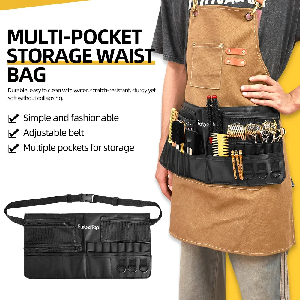 Multi-Pocket Barber Waist Tool Bag | Salon Organizer Pouch
