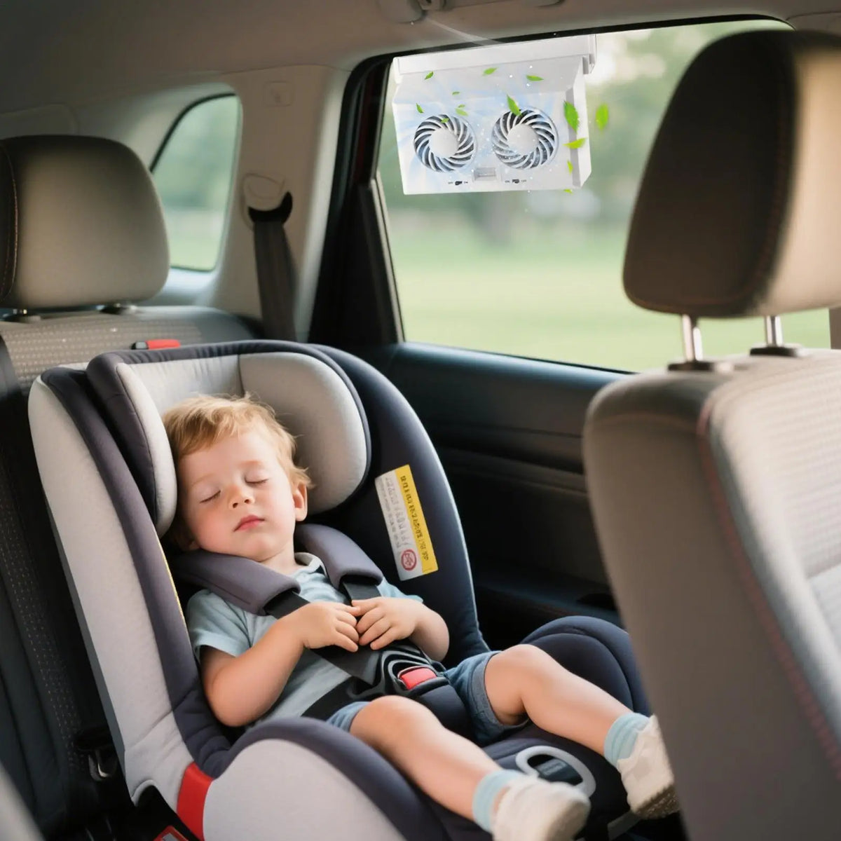 Solar Powered Car Window Fan – Dual-Head Cooling Ventilator