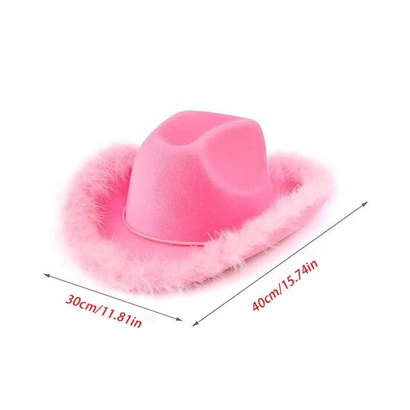 6-Pack Fluffy Cowgirl Hats – Bachelorette & Bridal Party Set