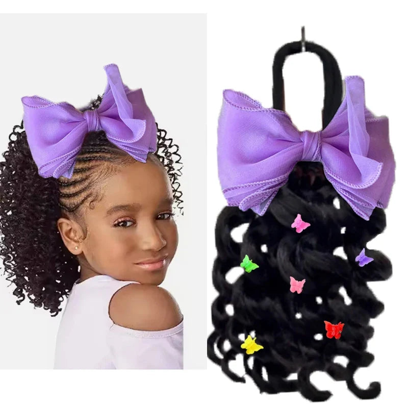 Girls Curly Ponytail Hair Extensions 2pcs – Kanekalon Style