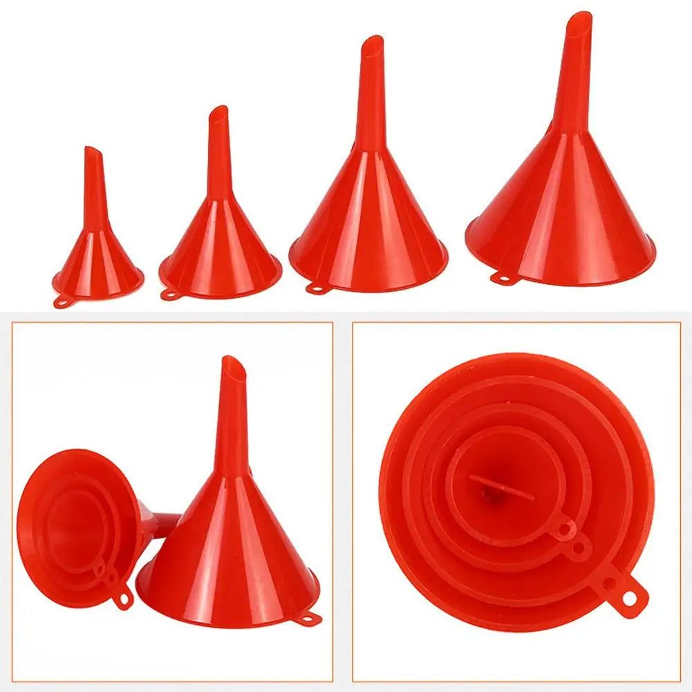 4-Piece Anti-Splash Oil Funnel Set – Car & Motorcycle