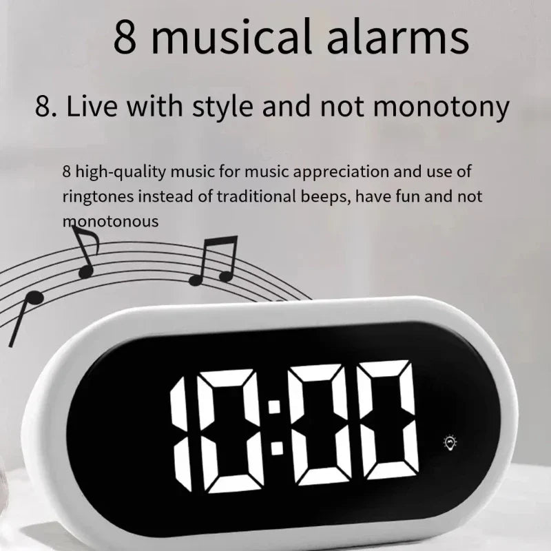 LED Digital Alarm Clock | Snooze, Dimmer & USB Charging