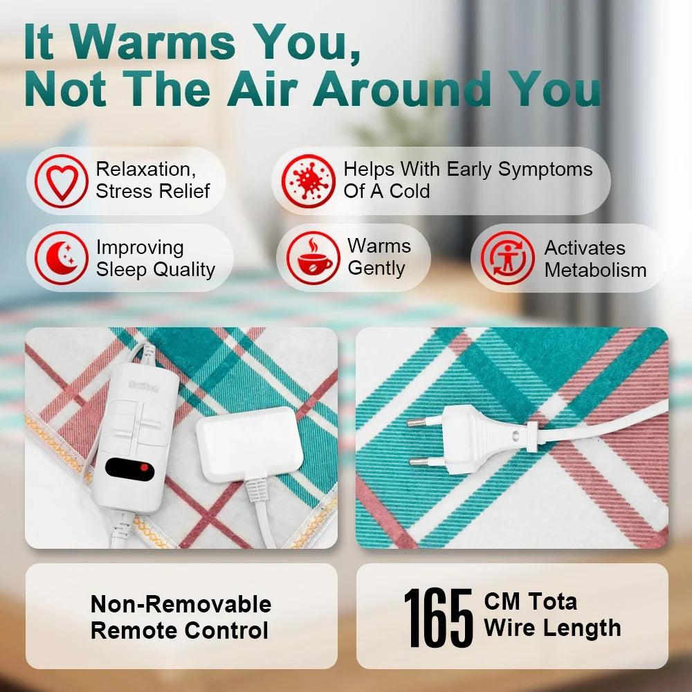 Electric Heated Blanket Thermal Mat | 3 Sizes & Dual Control