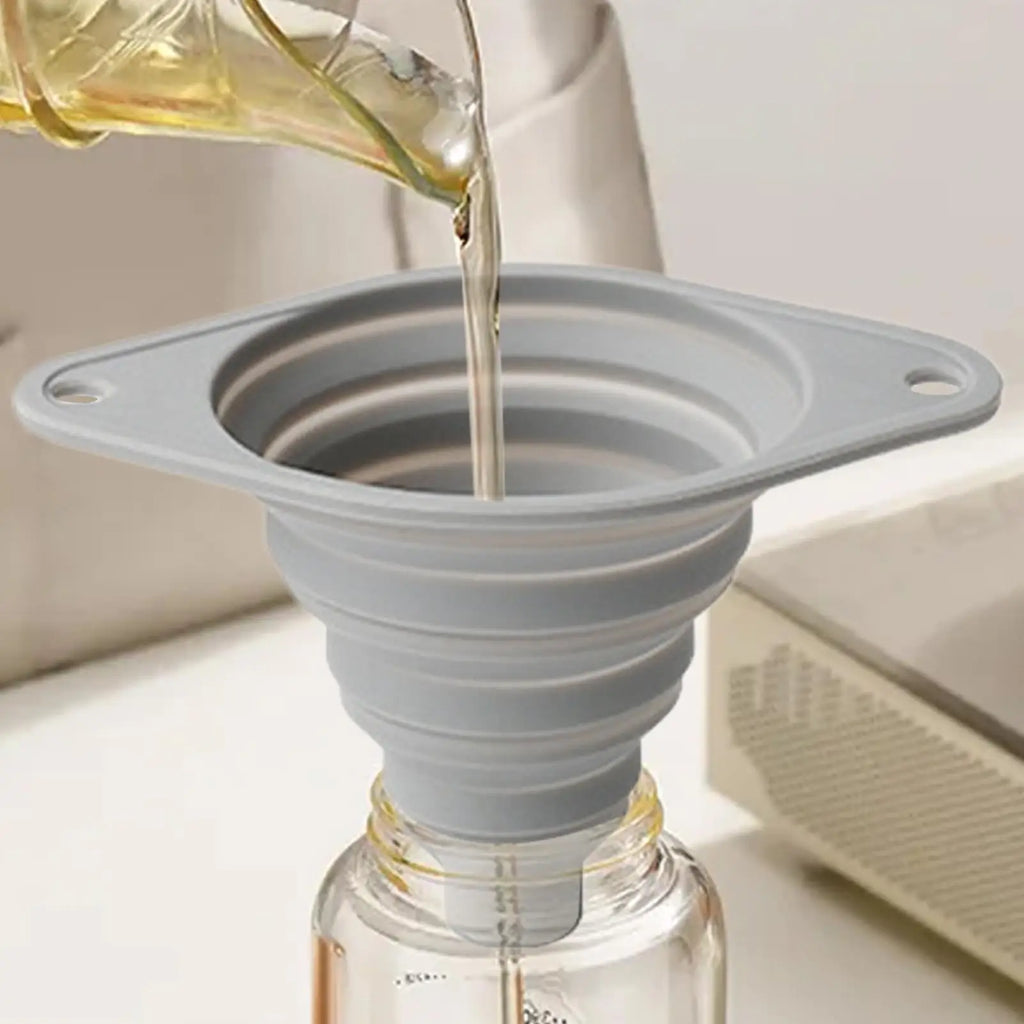 Small Kitchen Funnel Folding Filler Filling Bottles Silicone Funnels