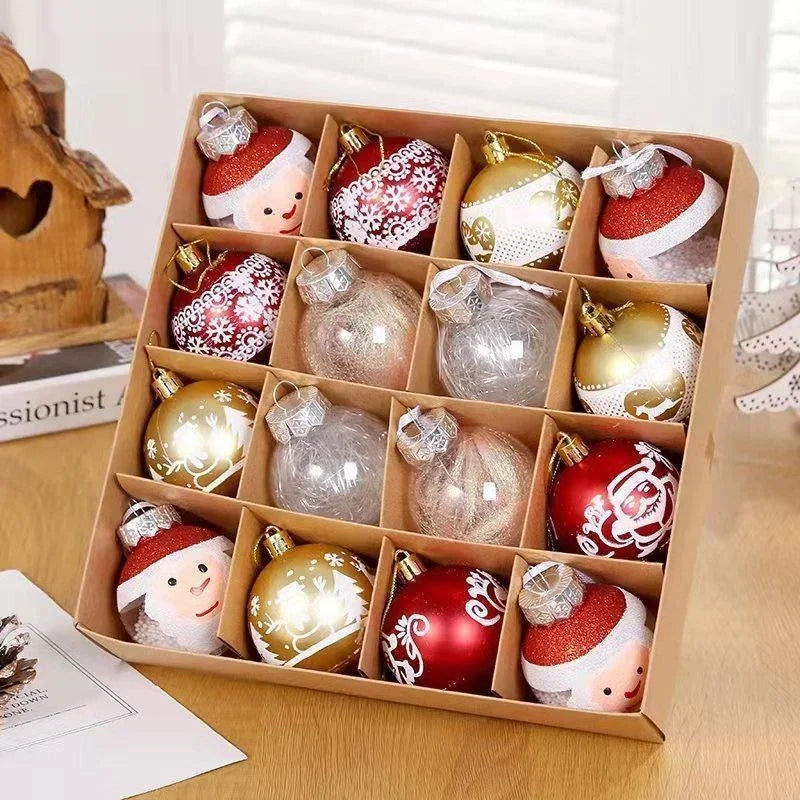 16-Piece Christmas Ball Ornaments Set – 6cm Holiday Décor