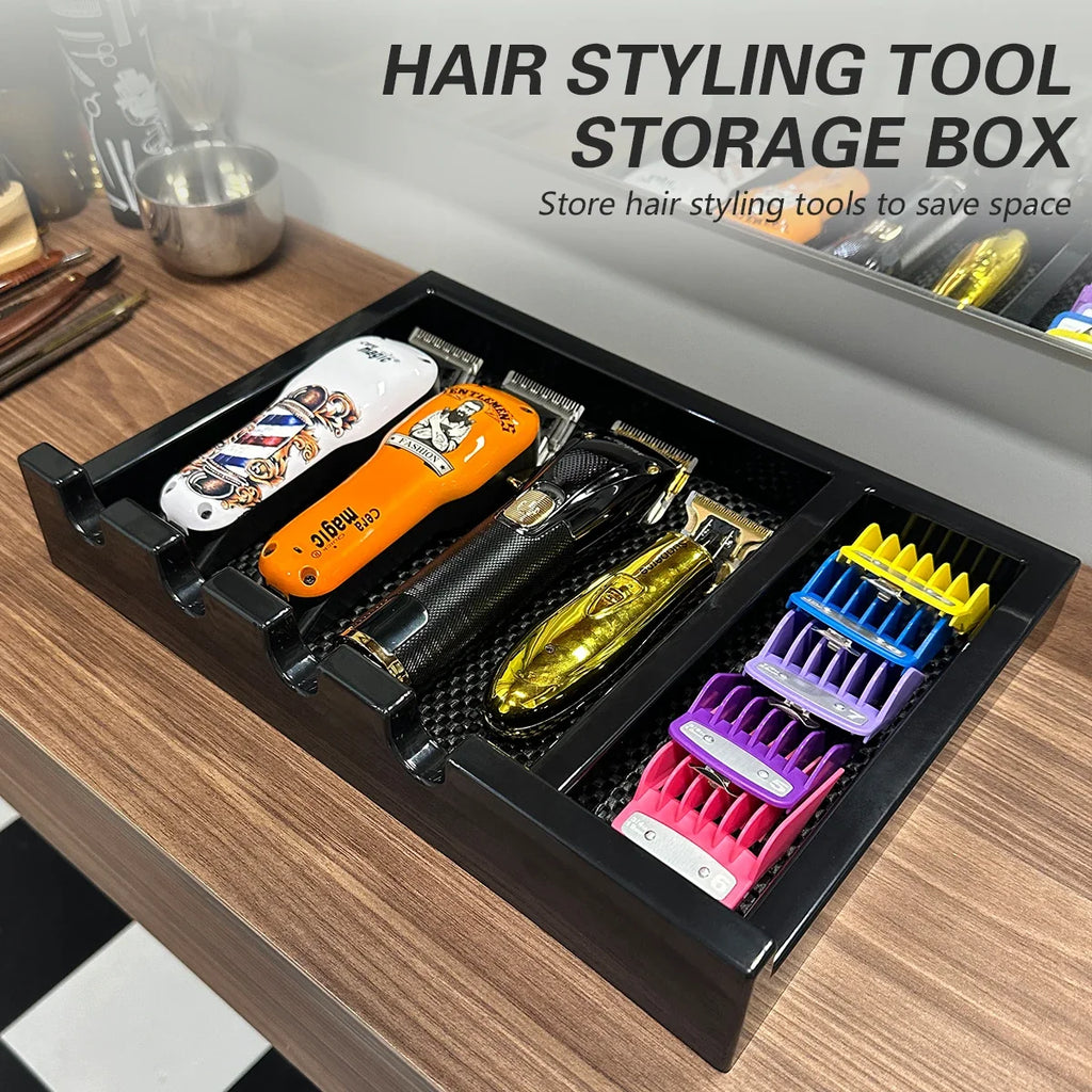 Barber Clipper Organizer Tray | Non-Slip Salon Display Box