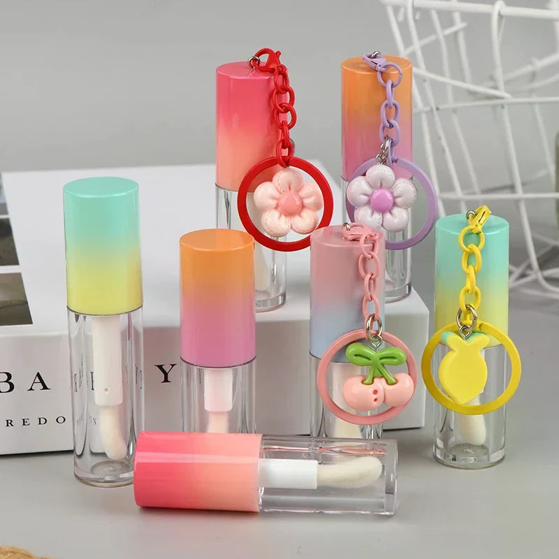 Gradient Lip Gloss Tube with Keychain | Refillable DIY Container