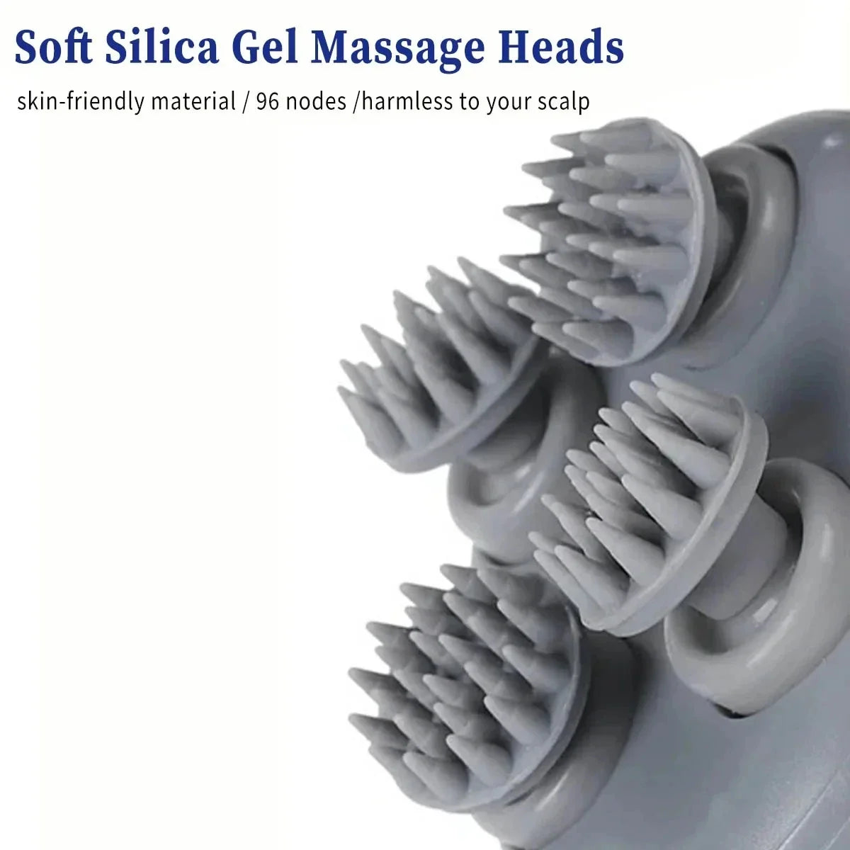 Electric Scalp Massager – Red Light, Adjustable Speed & Silicone