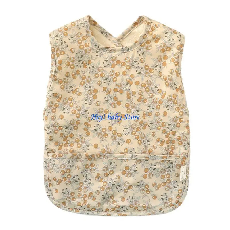 Baby Waterproof Feeding Bib with Pocket | Sleeveless Smock 0–18M