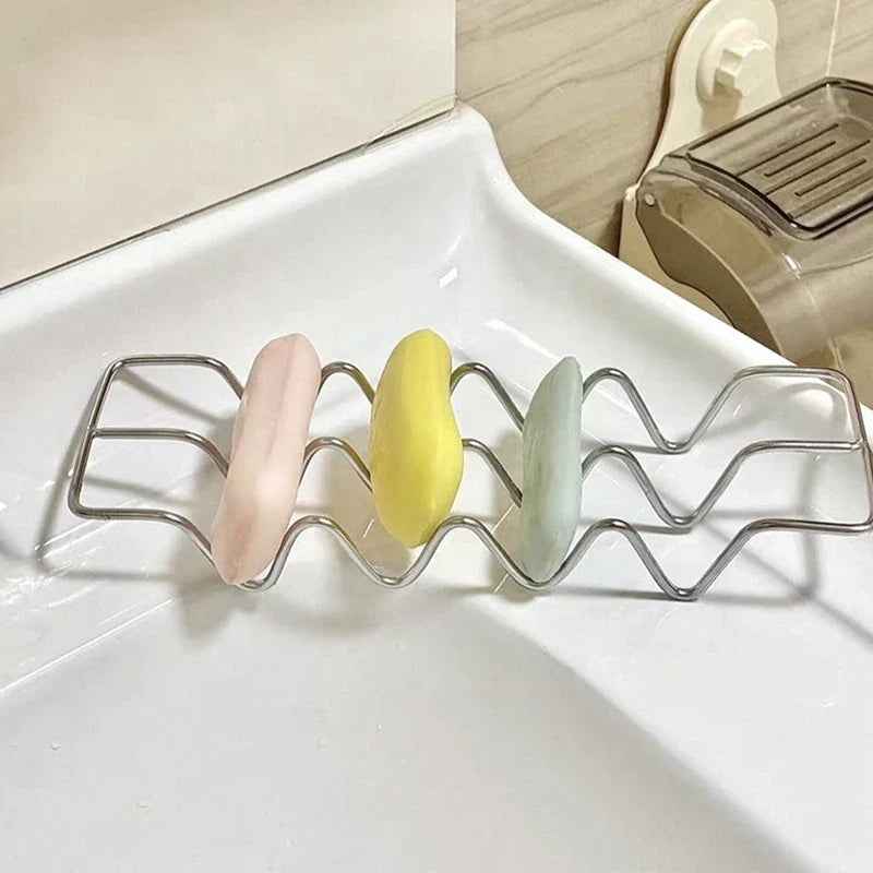 Stainless Steel Soap Rack – Countertop & Wall Soap Holder