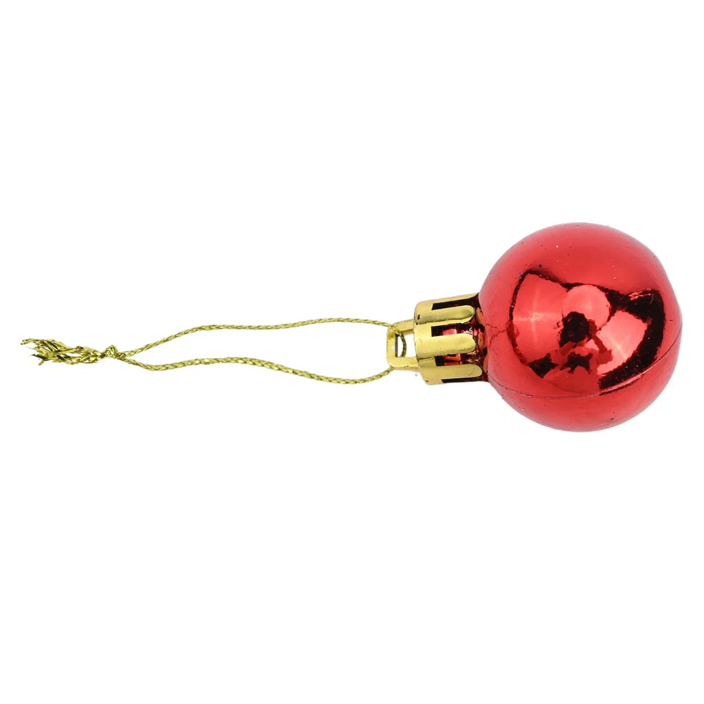 24-Pack 3cm Christmas Ball Ornaments – Shiny, Matte & Glitter