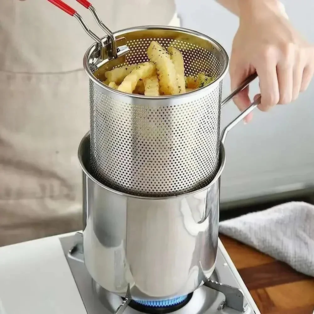 Stainless Steel Deep Fryer with Basket | Home & Commercial