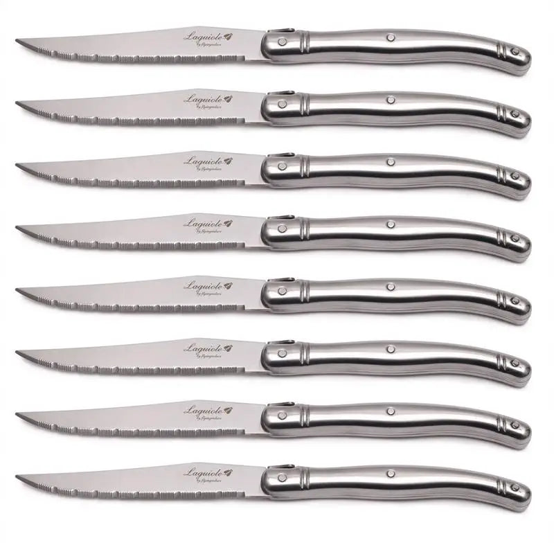 Laguiole Steak Knife Set 4–10 Pcs | Stainless Steel Serrated Blades