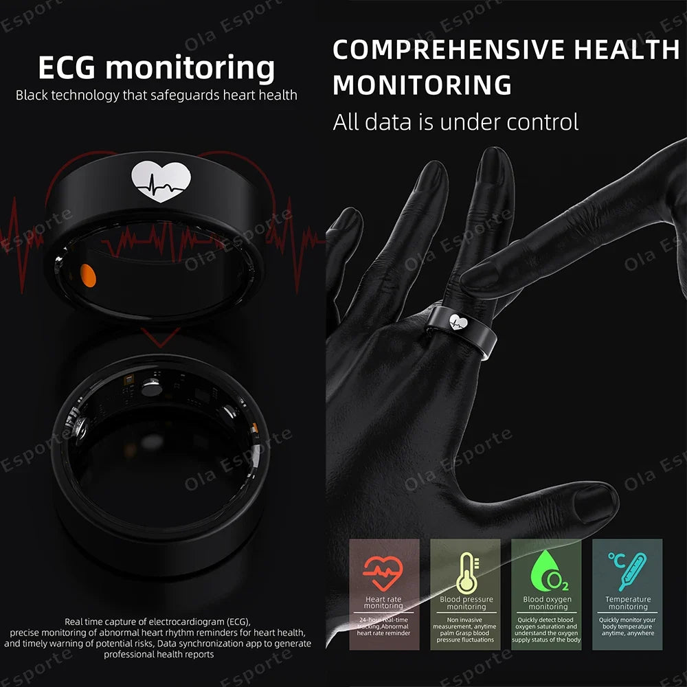 ECG Smart Ring – Heart Rate, Blood Pressure & Sleep Tracker