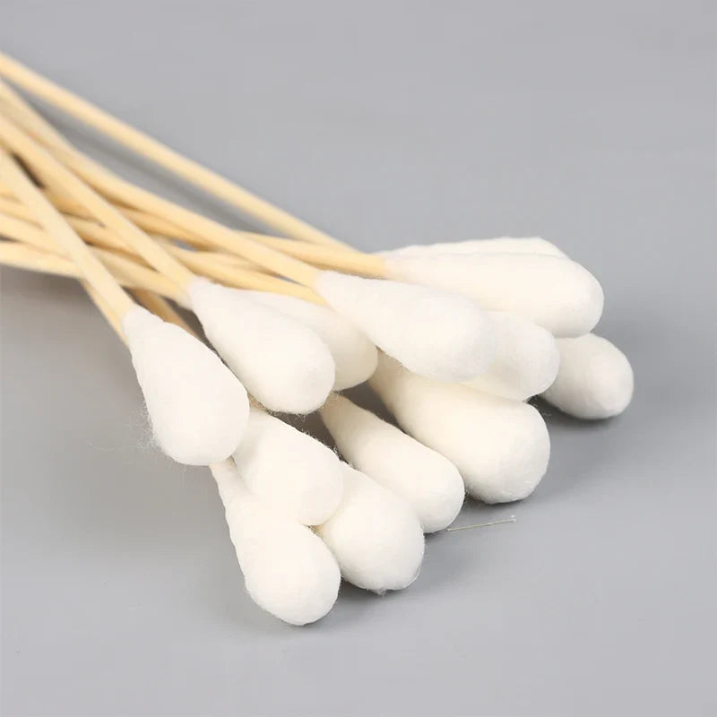 20pcs Sterile Large Head Cotton Swabs – 20cm Wood Stick Buds