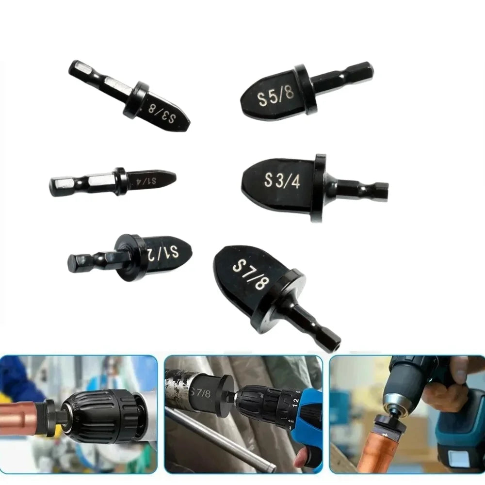 HVAC Tube Expander Set 5/6pc – Hex Shank Swaging Flaring Tool Kit