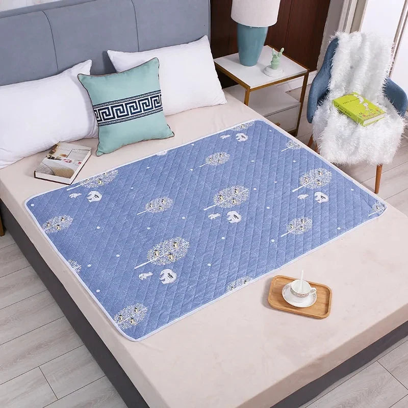 Washable Mattress Urine Mat Baby Toddlers Cute Cartoon Bed Protector