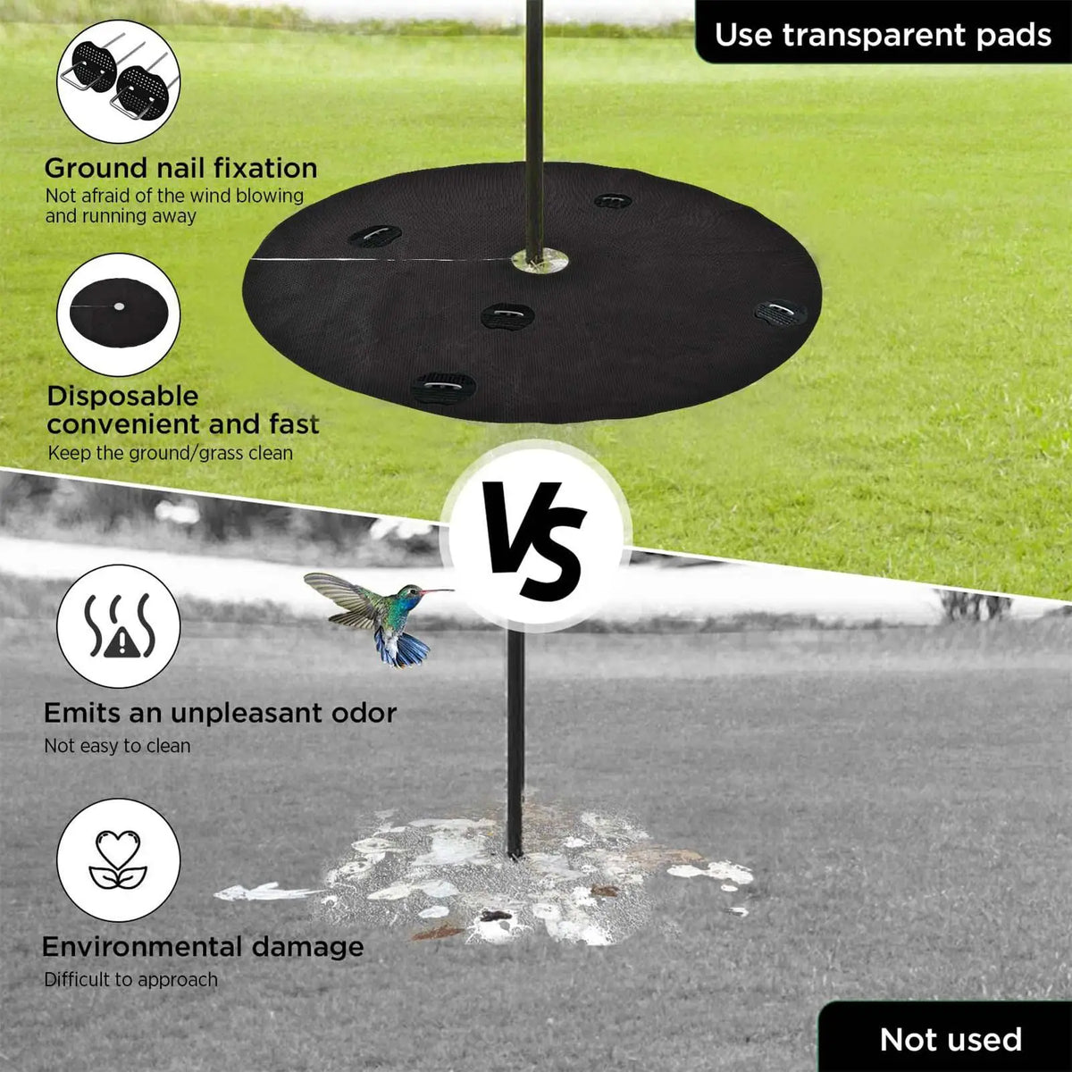 Under Bird Feeder Mat 2-Pack – 47" Water-Permeable Lawn Catcher