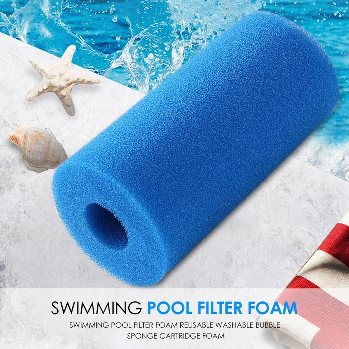 Reusable Pool Filter Sponge Column 20x10x4cm Circle Design