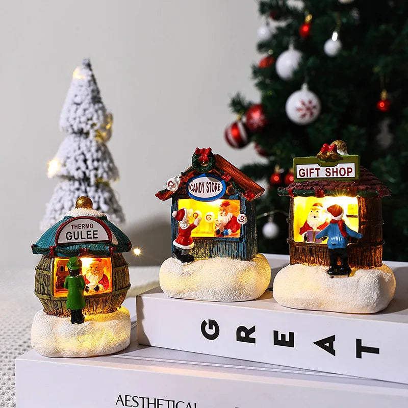 Christmas Resin Santa Village Micro Landscape Desktop Ornament