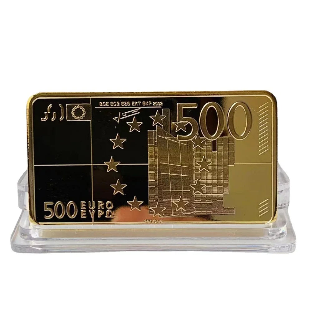 500 Euro Gold Plated Metal Bar – Soviet Commemorative Souvenir