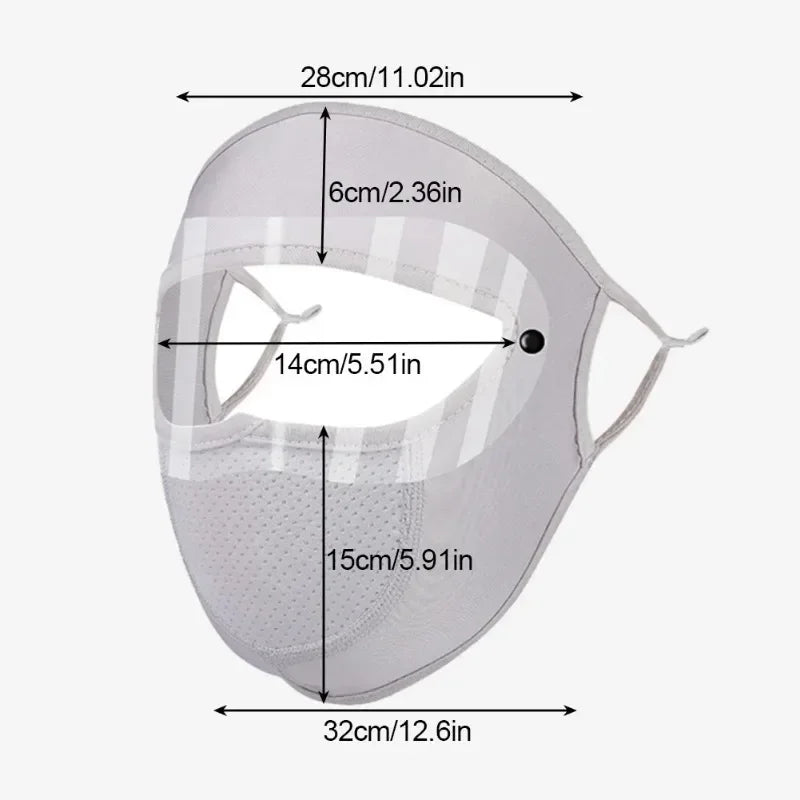 UPF 50+ Full Face Cover Mask with Goggles | UV & Dust Shield