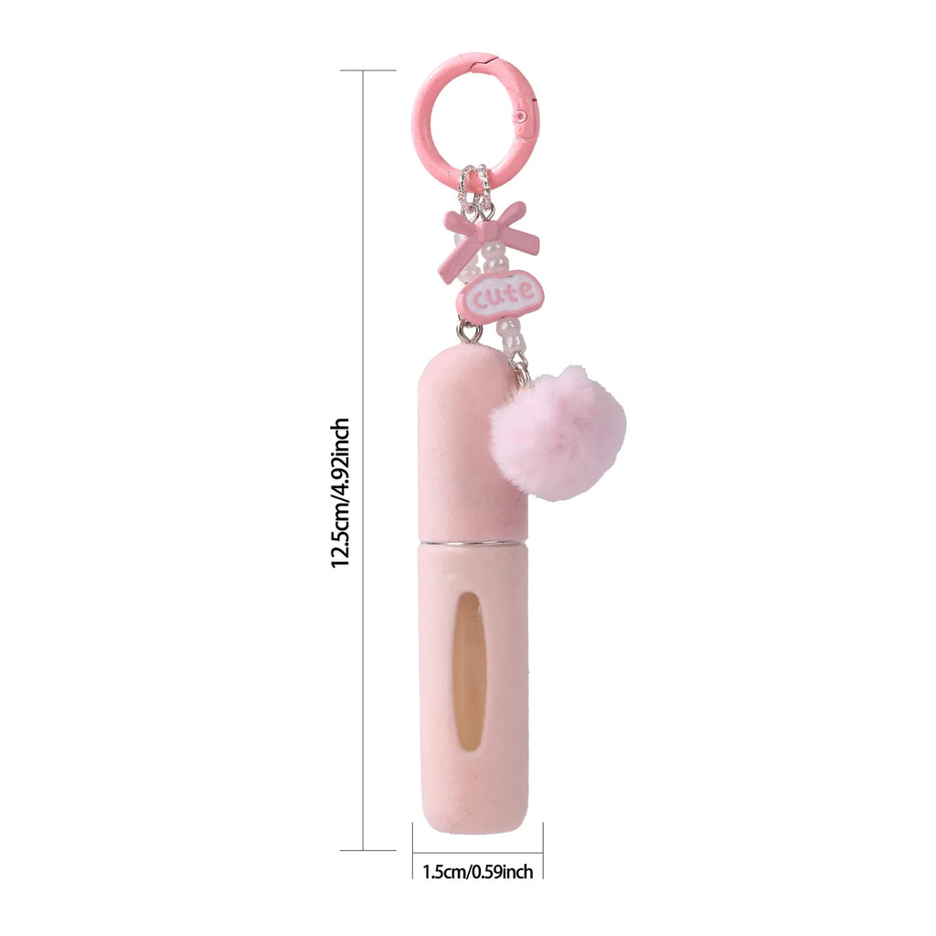 5ml Refillable Perfume Bottle Plush Keychain Travel Atomizer