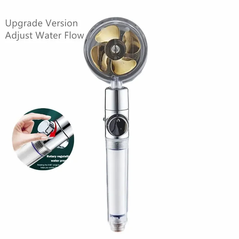 360° Twin Turbo High-Pressure Water-Saving Handheld Shower Head