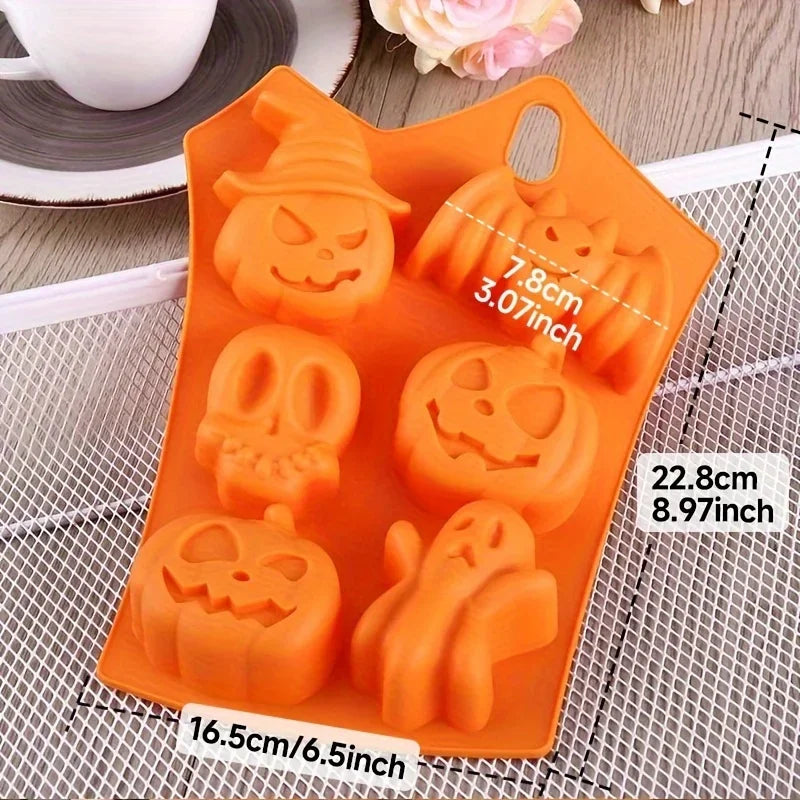 KEMORELA Halloween Silicone Mold – Skull, Pumpkin, Bat & Ghost