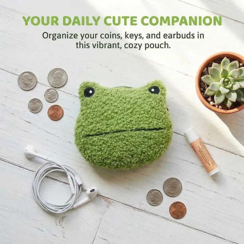 Kawaii Frog Plush Coin Purse Mini Keychain Zipper Wallet