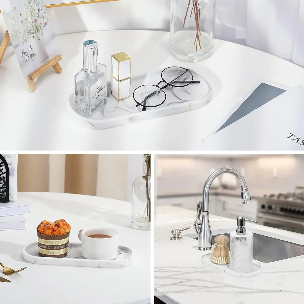 Oval Soap Dispenser Tray Bathroom Vanity 9 8 Kitchen Counter Trays