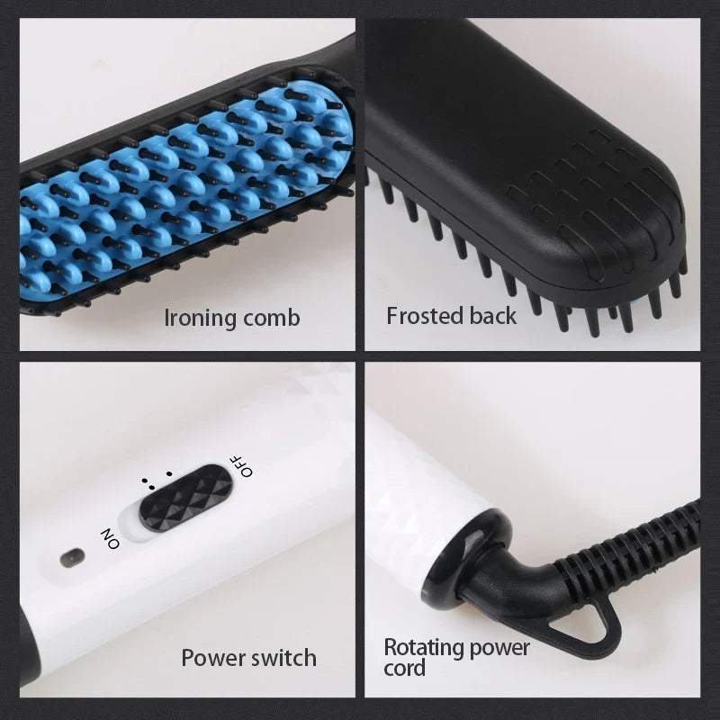 Men's Beard & Hair Straightener Hot Comb Brush | 180–200°C