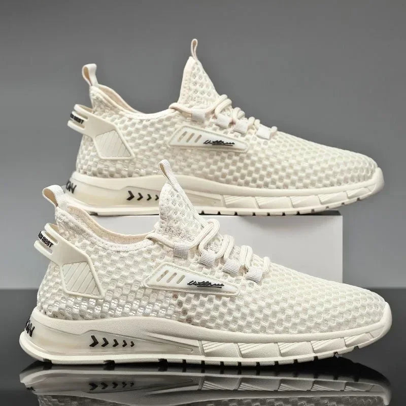 YBQJOO Men's Breathable Mesh Sneakers – Soft Sole Casual Shoes