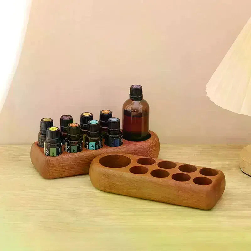 Wood Essential Oil Storage Rack – 3 & 9 Grid Display Stand