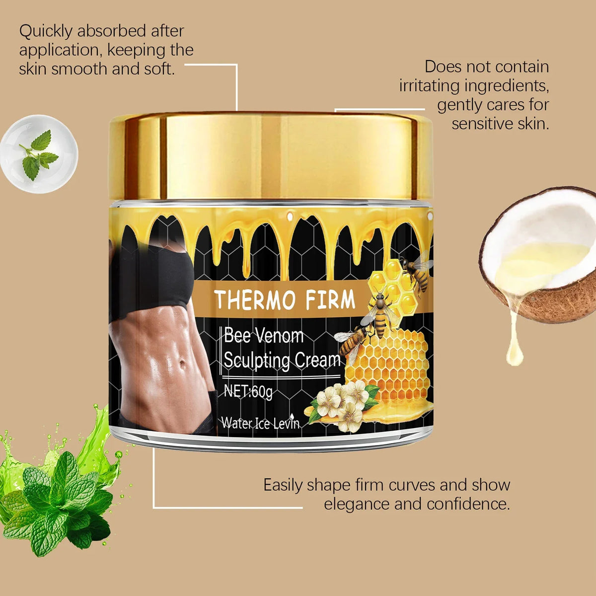 Bee Venom Sculpting Body Cream – Collagen & Hyaluronic Acid