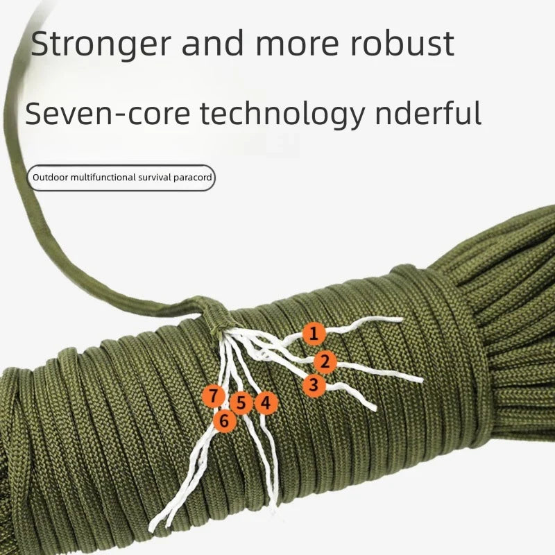 4mm 7-Core Paracord Rope 31m – 280 lb Braided Survival Cord