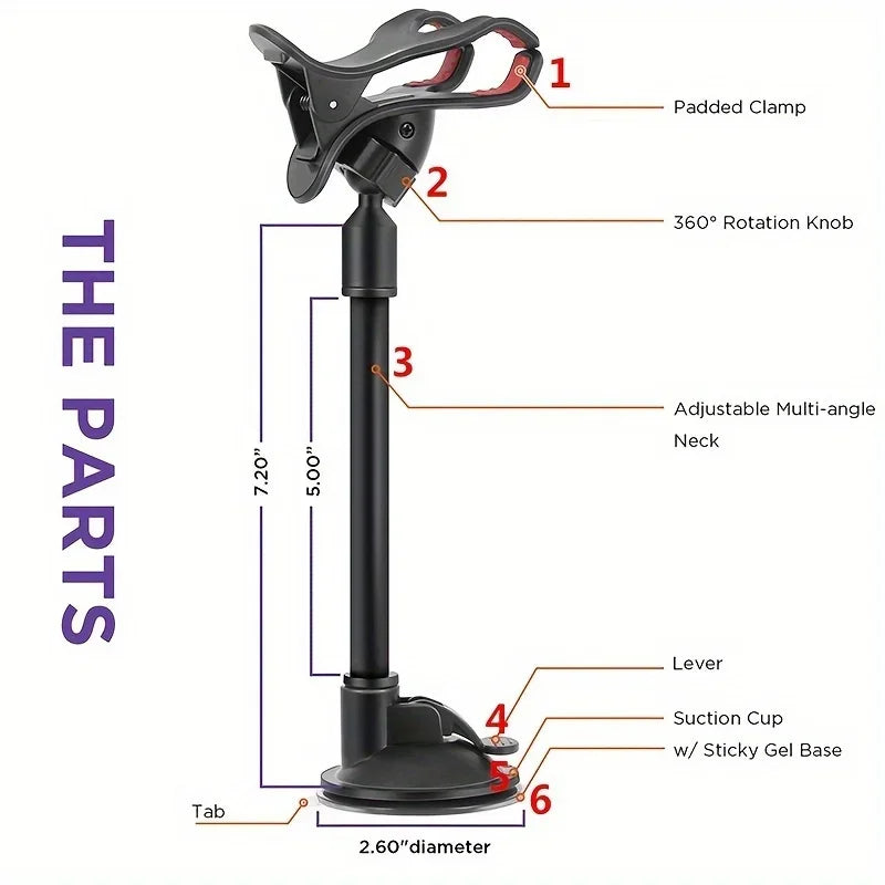 360° Car Dashboard Phone Mount – Universal Suction Cup Holder