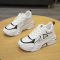 Women's Lace-Up Wedge Sneakers – Lightweight Platform Shoes