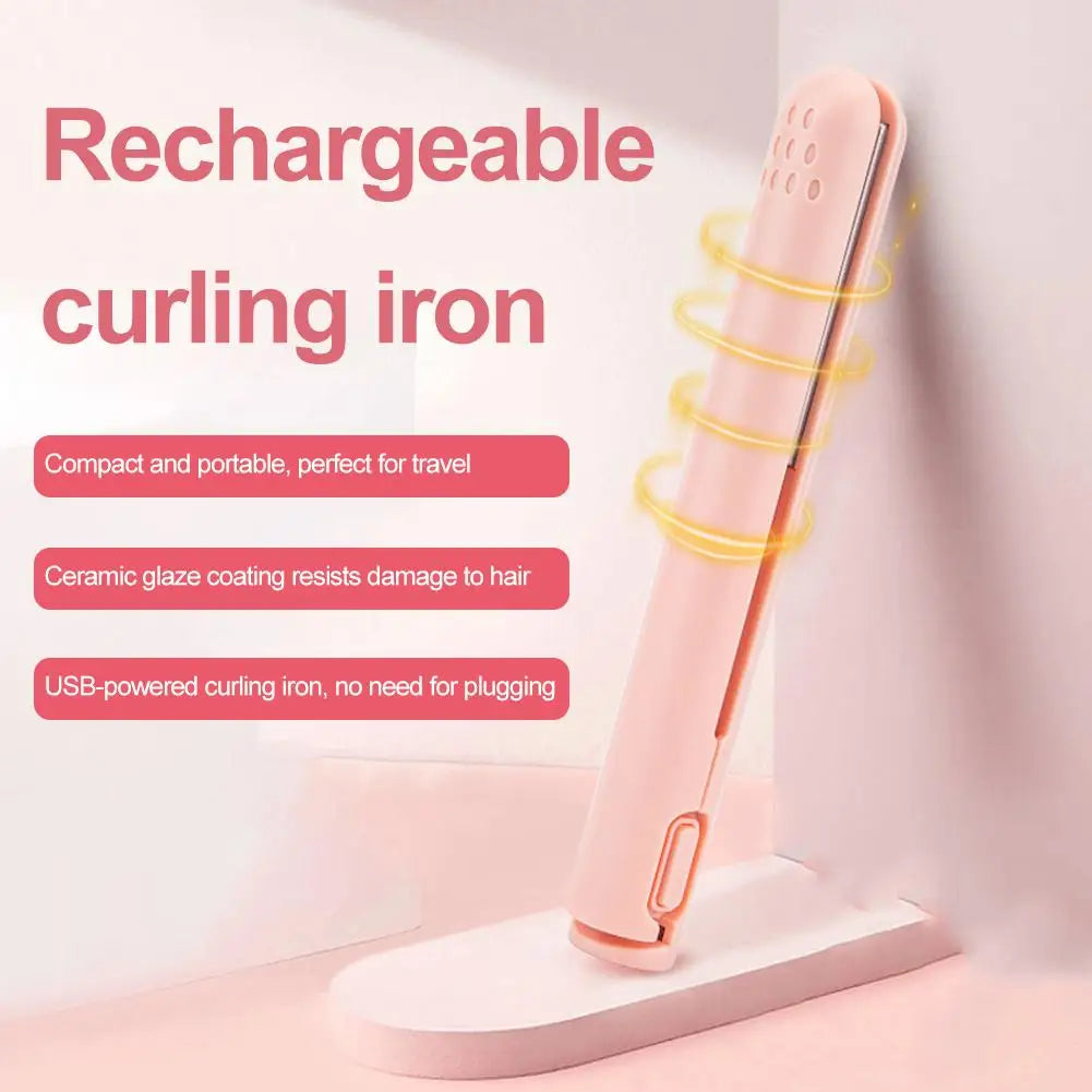2-in-1 Mini Hair Straightener & Curler | Portable Travel Flat Iron