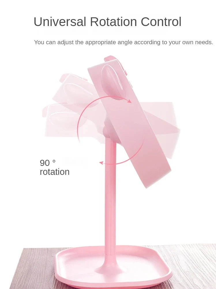 Pink Cat LED Vanity Mirror | Touch Screen Desk Makeup Mirror
