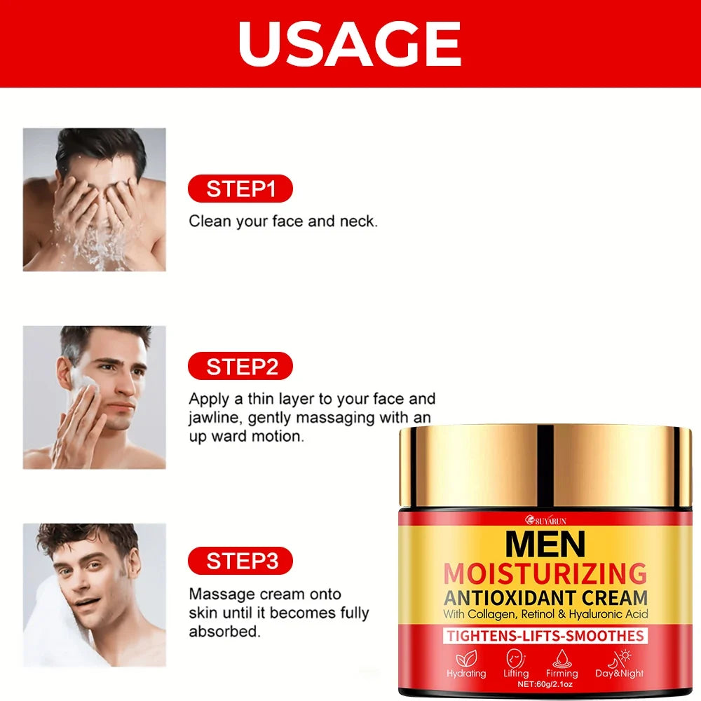 SUYARUN Men's Firming Face Cream – Oil-Free & Hydrating