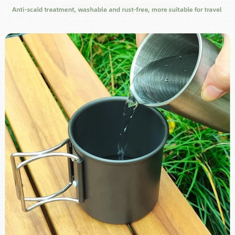 Outdoor Foldable Aluminum Camping Cup Ultralight Portable Travel Mug