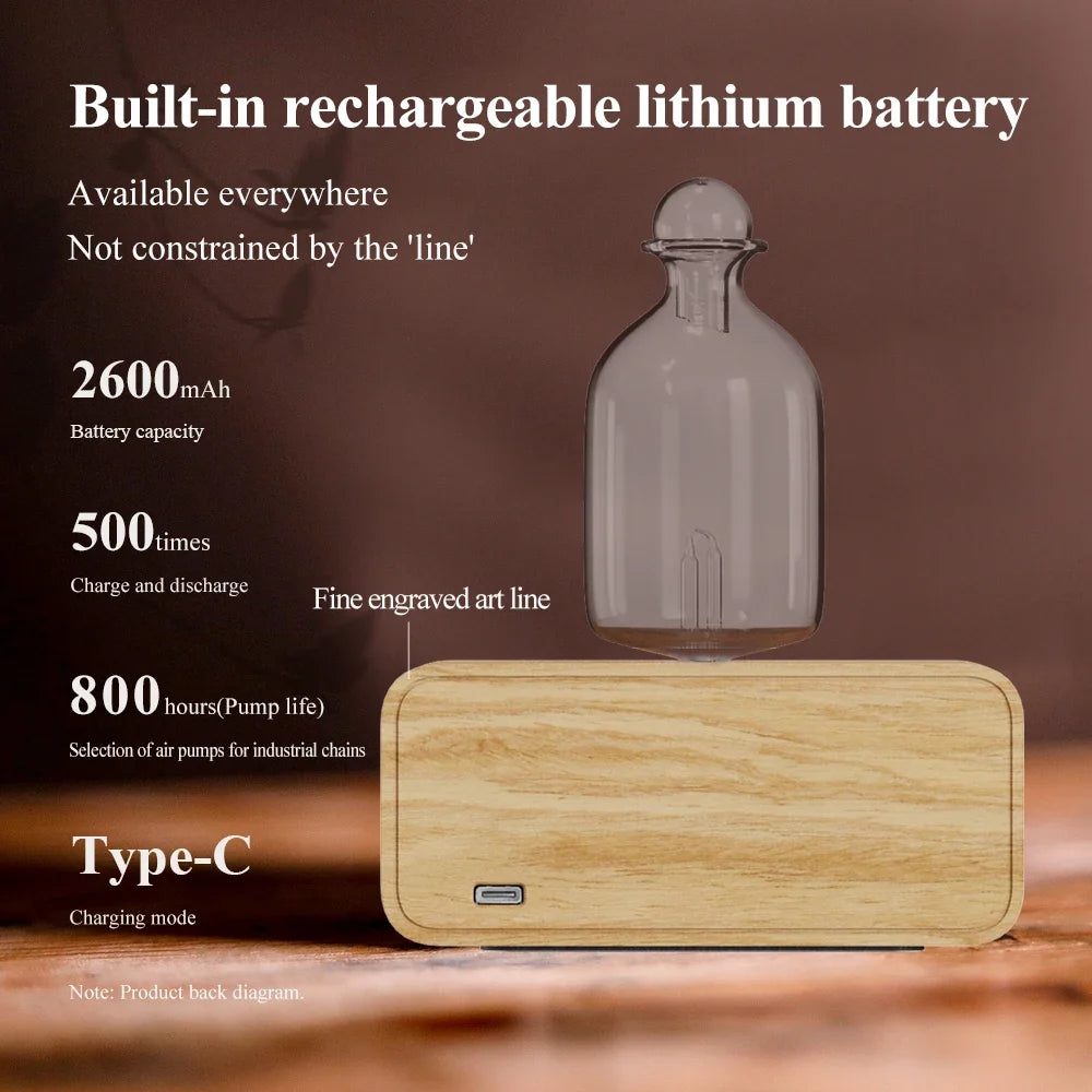HOMEFISH Waterless Essential Oil Diffuser | Wood & Glass