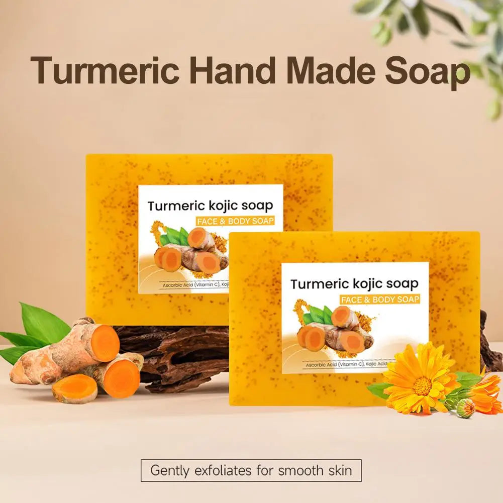 Turmeric Soap Lemon Acids Handmade Kojic Acid Natural Skincare Bar
